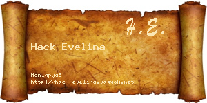 Hack Evelina névjegykártya